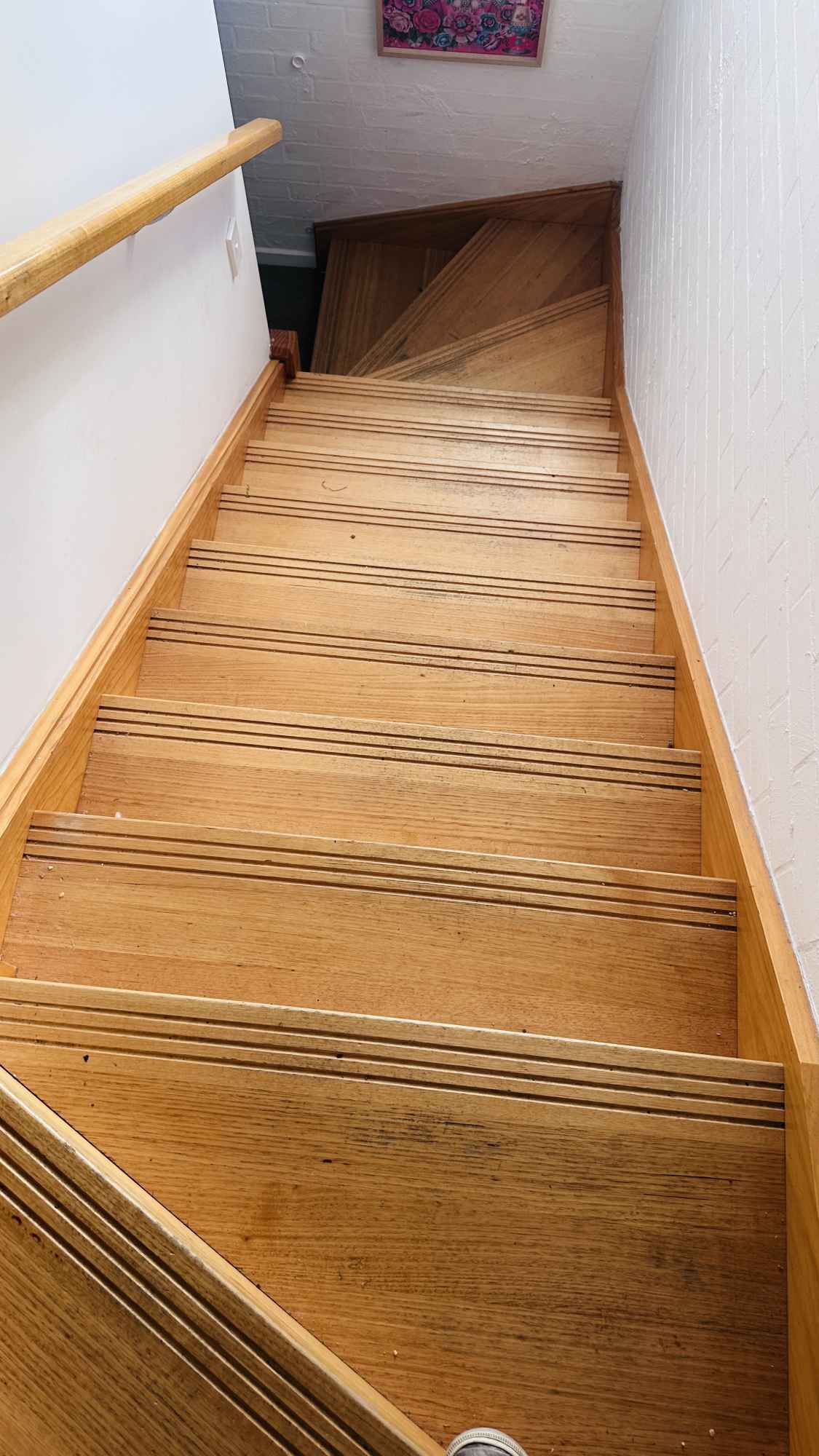 Clean timber staircase in a vacated home after an end of lease clean